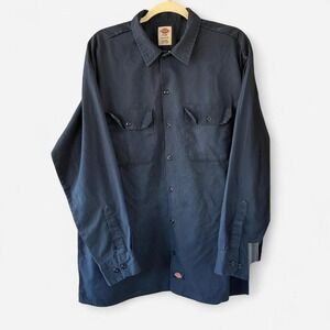 Dickies navy button up workwear shirt Sz XL